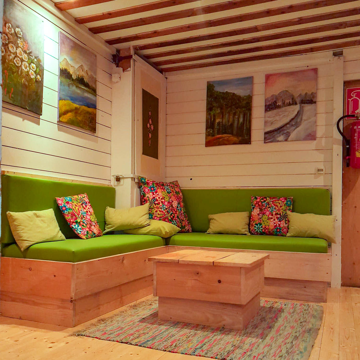 Indoor space for meals and meetings